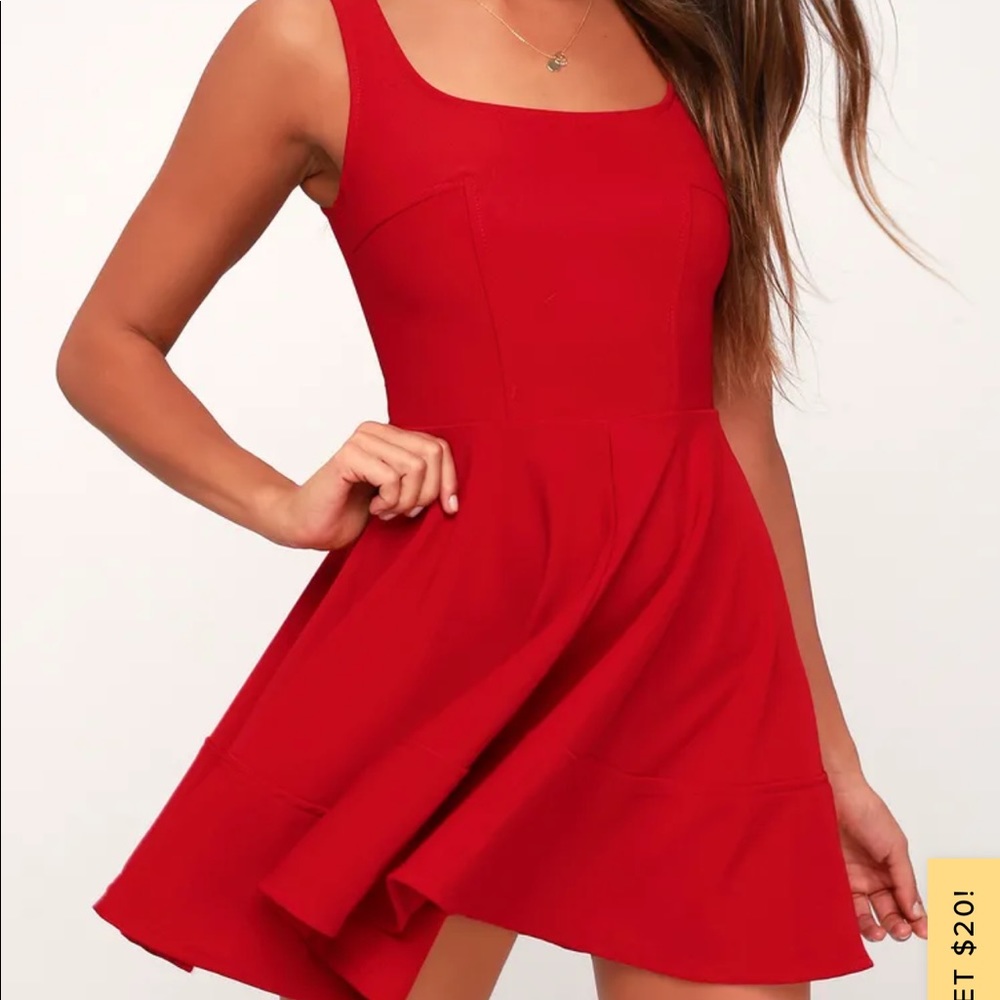 red lulus skater dress